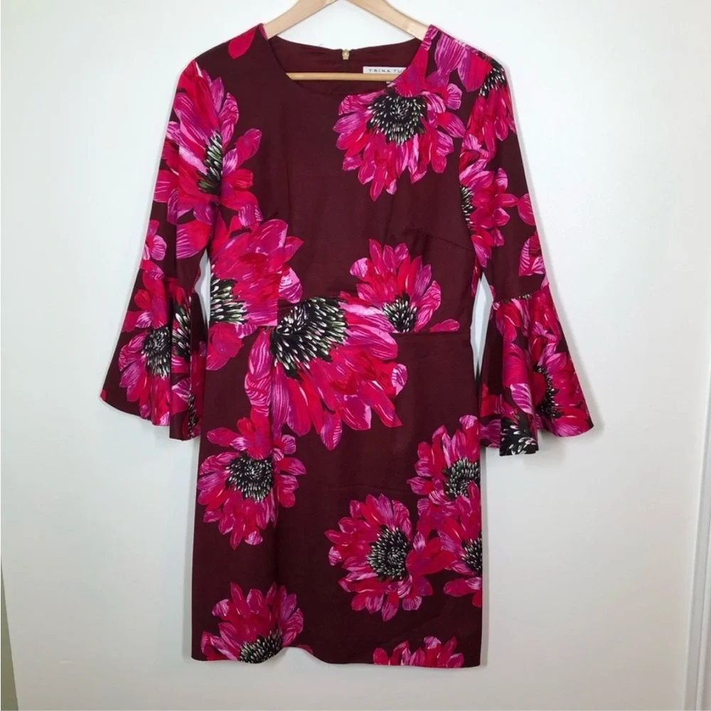 Trina Turk Magenta and Fuchsia Floral Splendid Dress Size 6 - Picture 4 of 6